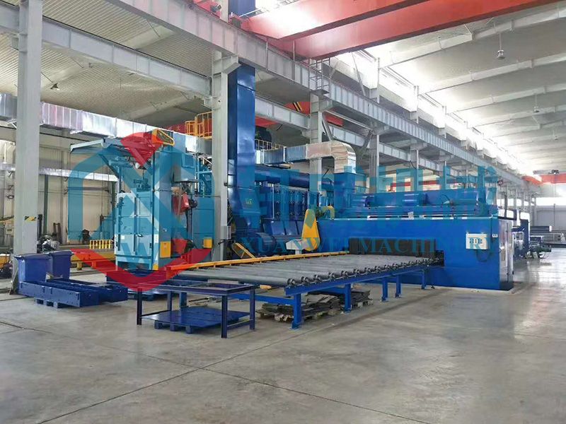 Roller type shot blasting mach