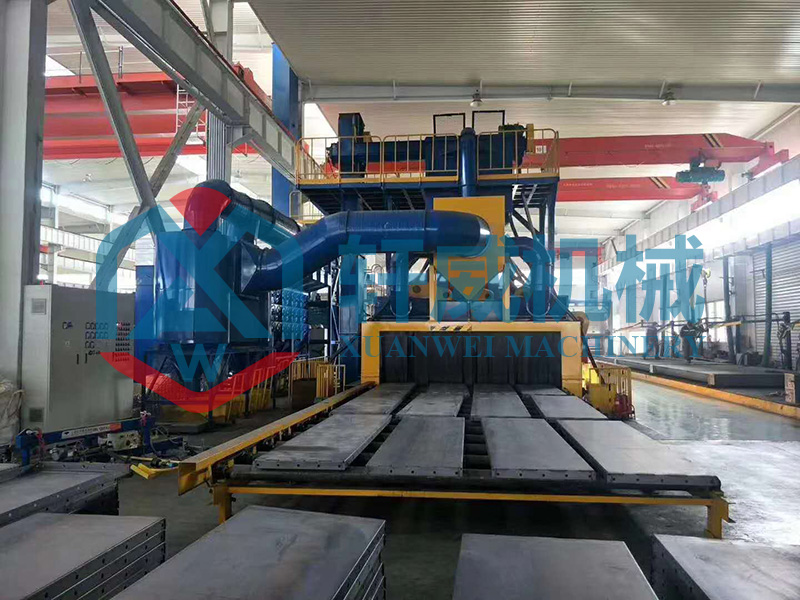 Roller type shot blasting mach