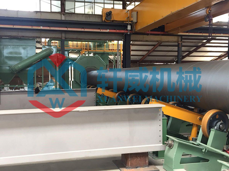 Steel pipe outer wall shot bla